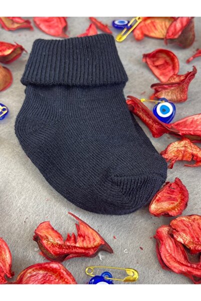 Akface Black 6-Piece Cotton Newborn Baby Socks 0-6 Months