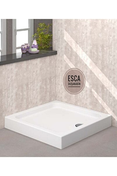 Esca 110x110 Kare Monoblok Duş Teknesi H-12 Cm Sert Akrilik - Duşakabin