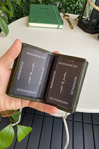 Modica Orsa – Genuine Leather Green Slim Wallet with Minimalist Card Holder, Business Card Holder