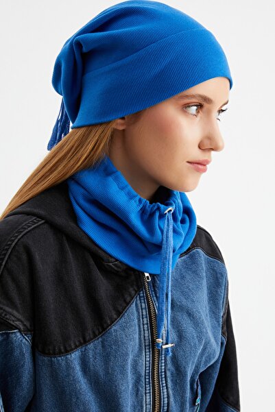 Butikgiz Kadın Pamuklu Kaşkorse, Terletmez, Ultra Hafif Ve Yumuşak Bere Boyunluk Takım