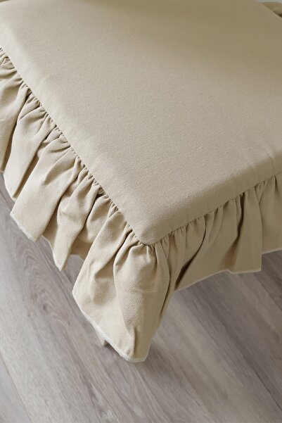 RİTMOHOME Liquid & Stain Repellent Vintage, Country, Bohemian, Rustic Frilly Scandinavian Chair Cushion