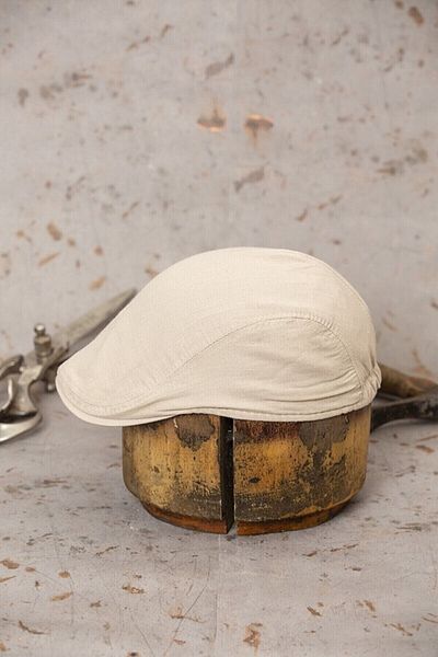 ŞapkaIdünyasi Canvas Linen Men's Cap Summer Camel Color With Elastic Back