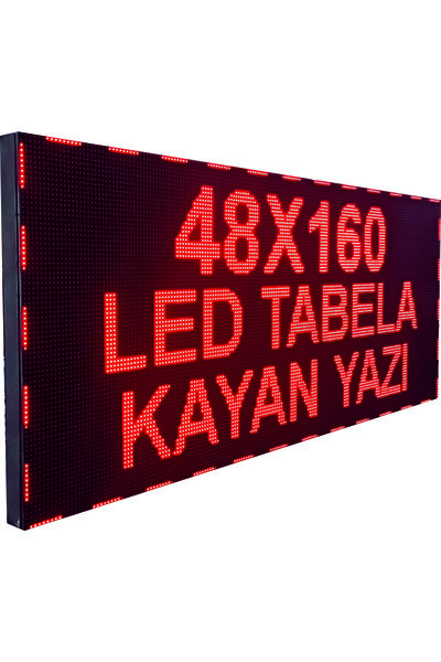 Led Eksis 48x160cm Tabela-kayan Yazı -kırmızı