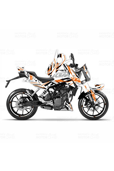 Genel Markalar Ktm Duke 200 Xtreme Lines Design Sticker Set Beyaz-siyah-turuncu