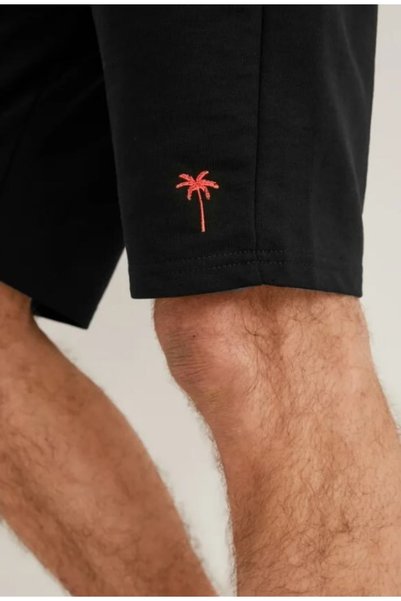 Kübra Tekstil Palmiye Desenli Erkek Sweatshirt Kumaş Şort