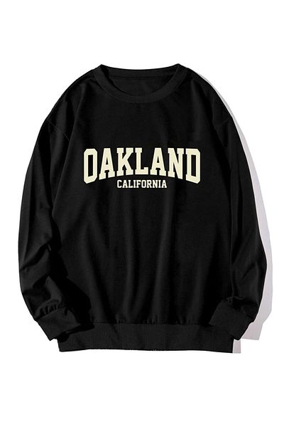 VBSVİBES Hanorac oversize unisex negru cu imprimeu Oakland