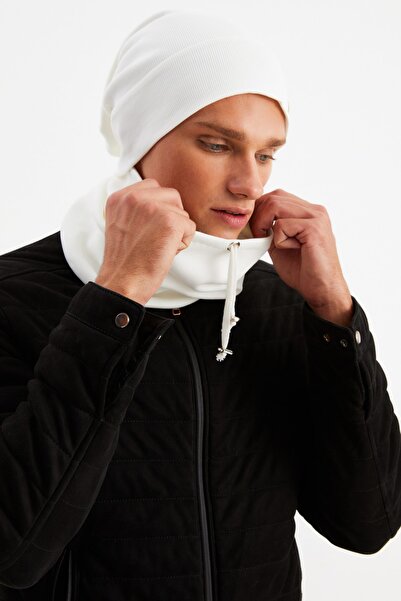 Butikgiz Чоловічий бавовняний кашкорс, не пропускає піт, надзвичайно легкий і м'який комплект шапки та коміра