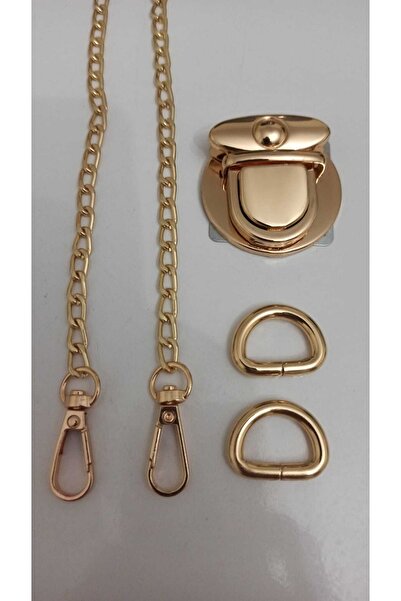 La Fera مجموعة قفل سلسلة الحقيبة باللون الذهبي الخفيف