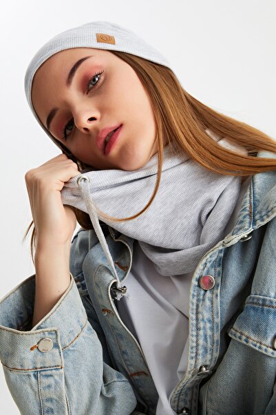 Butikgiz 3 in One Fisherman Style Beret + String Beret + Neck Collar Lightweight, 100% Cotton Winter Set