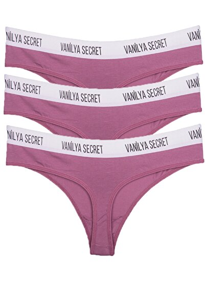 Vanilya Secret Kadın Beli Bant Lastikli Pamuklu Tanga 3'lü Paket