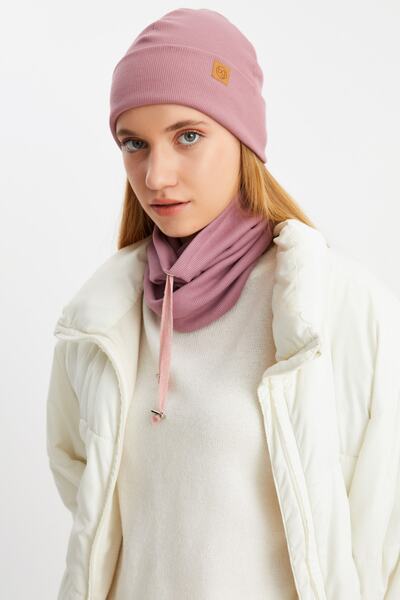 Butikgiz 3 in One Fisherman Style Beret + String Beret + Neck Collar Lightweight, 100% Cotton Winter Set