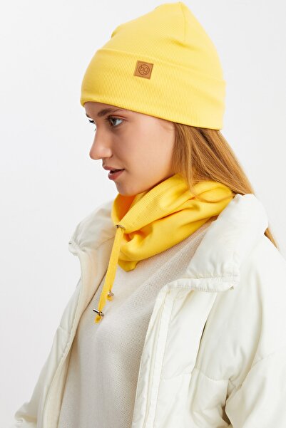 Butikgiz 3 in One Fisherman Style Beret + String Beret + Neck Collar Lightweight, 100% Cotton Winter Set