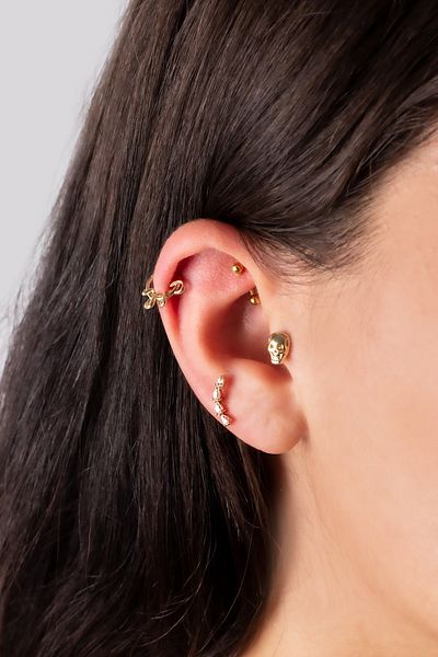 Dianora Piercing ثقب دائري من الذهب الأبيض على شكل ثعبان