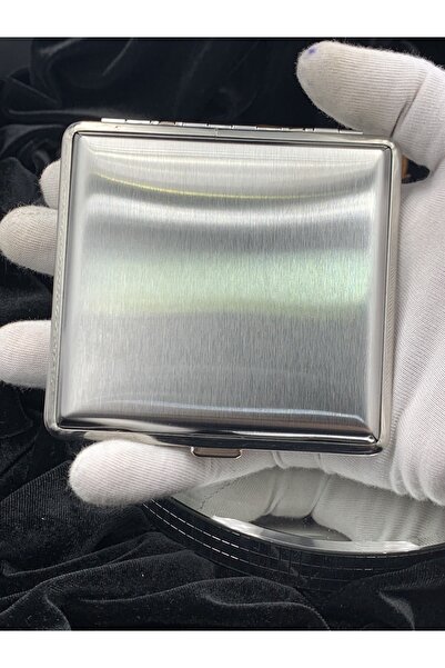 NikaŞ Gümüş Renk Metal 20 Adet Sigara Saklama Kapasiteli Sigara Tabakası