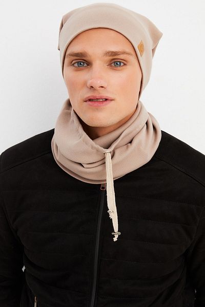 Butikgiz Men's Cotton Camisole, Anti-Sweat, Ultra Light and Soft Drawstring Beret Neck Collar Set