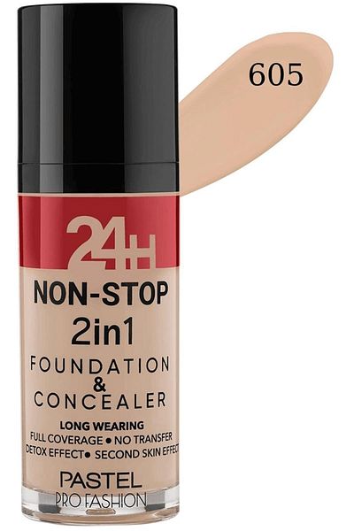 Pastel 24h 2in1 Foundation And Concealer 605 Sand