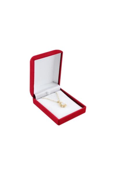 Genel Markalar Lüx Kadife Kırmızı 6x8 Kolye Kutusu