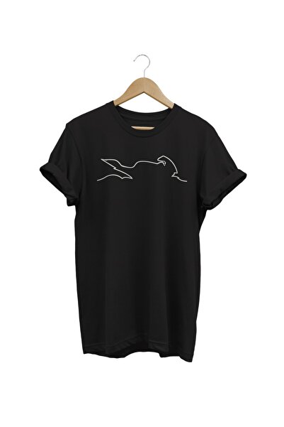 WİDİ Linija Štampano crna T-shirt