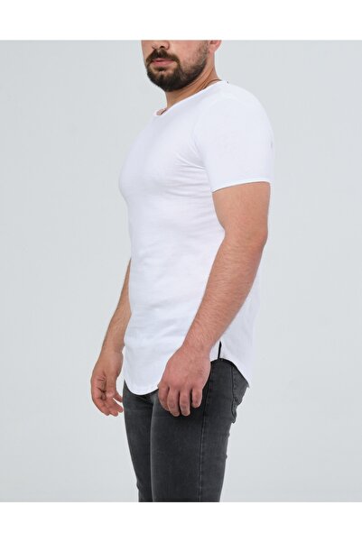 THE ONE Μπλουζάκι με οβάλ σχισμή με λευκό βρώμικο γιακά