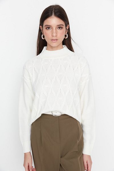 Trendyol Collection Ecru Knit Detailed Knitwear Svetr TWOAW22KZ2291
