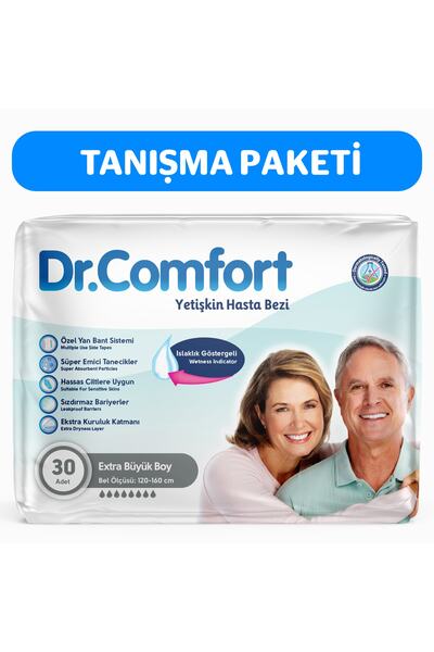 Dr.Comfort Yetişkin Bel Bantlı Hasta Bezi Ekstra Large 30'lu 1 paket 30 adet