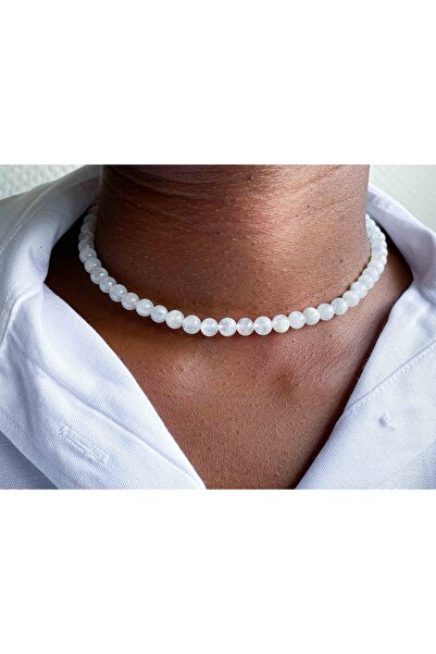 Mucize Taş قلادة حجر القمر الطبيعي 6 ملم