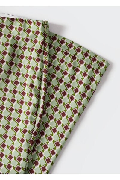 MANGO Woman Desenli Saten Pantolon