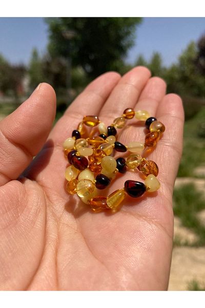 Moricha Genuine Drop Amber Baby Teething Necklace to Avoid Evil Eye Dml001