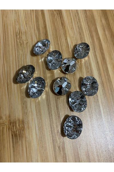 Öztürk Metalized Stone Look Button 1.1x1.4cm. Pack of 10. No:11