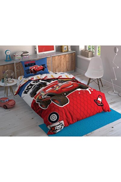 Taç Tek Kişilik Lisanslı Nevresim Takımı-Disney Cars Adventure