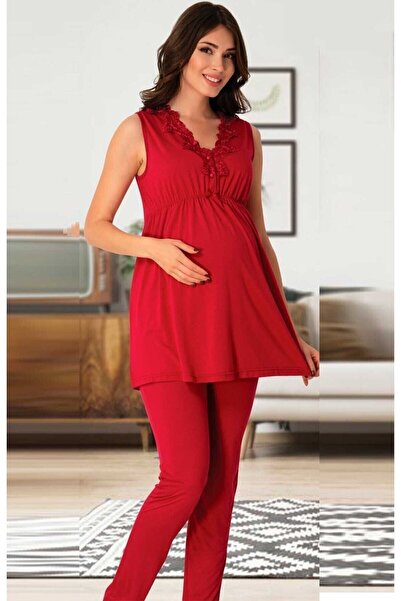 by İGP Effortt ženska trudnička pidžama u boji trešnje