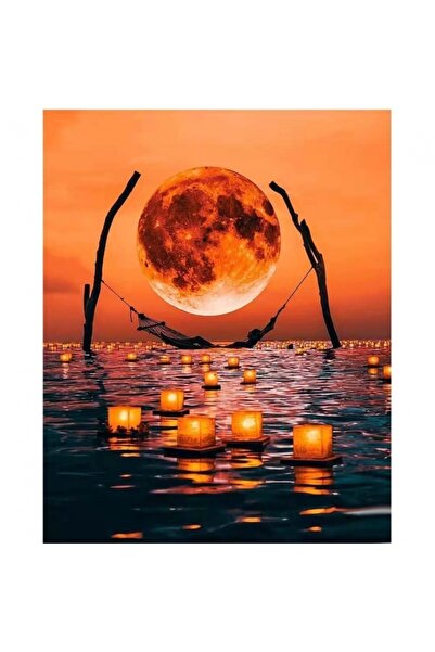 Genel Markalar Sayılarla Boyama Seti Kasnaklı Huzurlu Dolunay 50 X 65 Cm