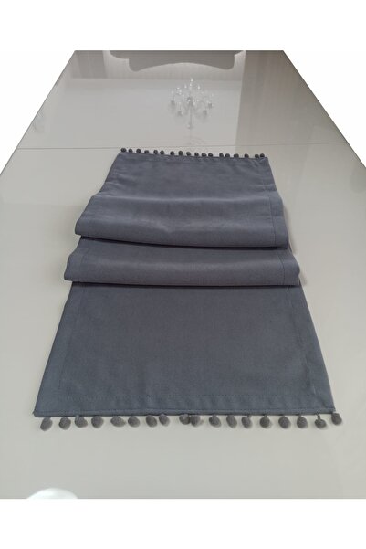 ALKANHOME Pompom Velvet Textured Decorative Runner