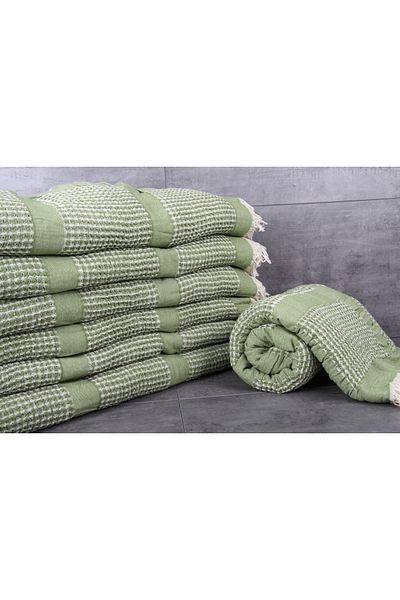 Kayra Export Pike Khaki Green 200x220 Cm Cotton Decorative Cover