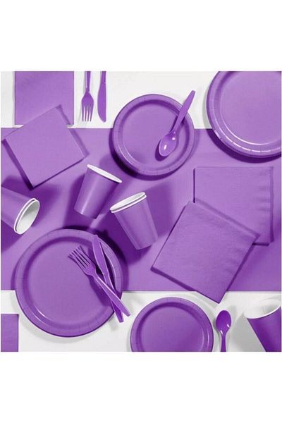 Dolphin Purple Color Luxury Plastic Spoon 25 Pieces