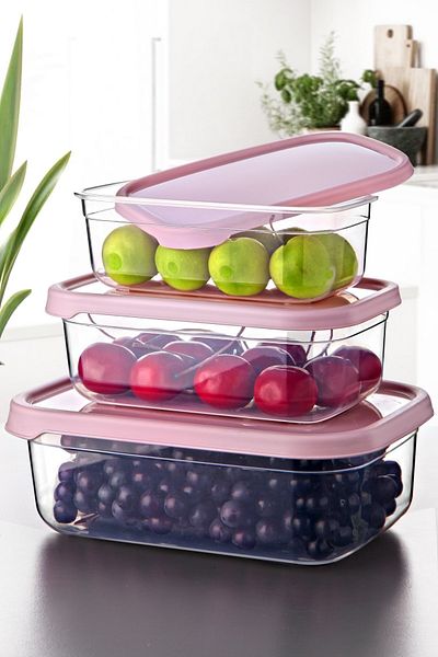 Nandy Home Set of 3 Embox Rectangular Food Supply, Food Storage Container Powder