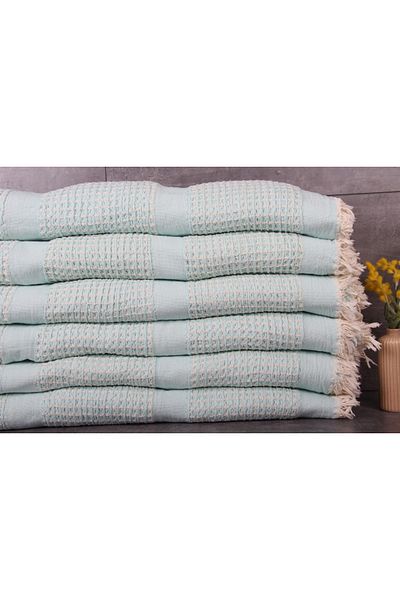 Kayra Export Pique Mint 200x220 Cm Cotton Pique Decorative Blanket