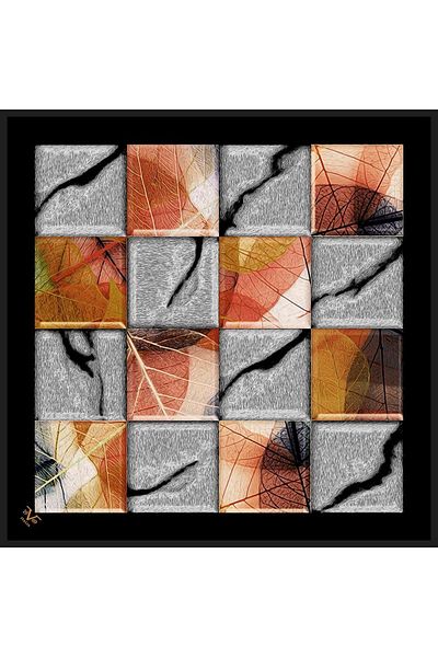 19V69 ITALIA Patchwork Pattern Black Series Twill with Scarf Hanger and Gift Set 90x90 Cm