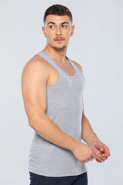 leyse Gray Tutku Men's Ribbed Sports Athlete