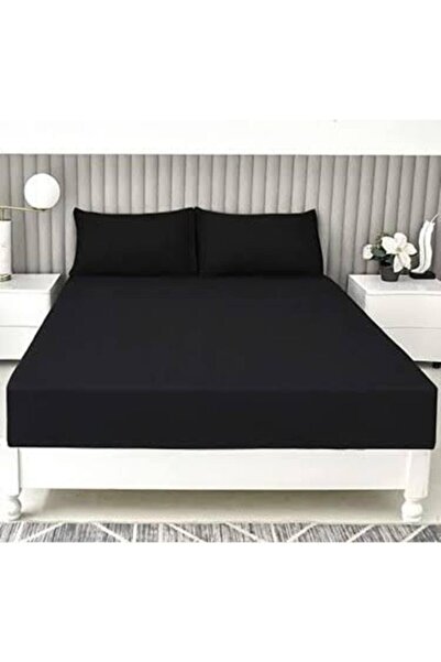 Mert Crni Ranforce Tkano Čaršav sa lastišem Set veće veličine