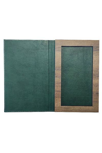 ankara menü (1 Piece) Leather - Wooden Account Pad, Ticket with Change Box, Green