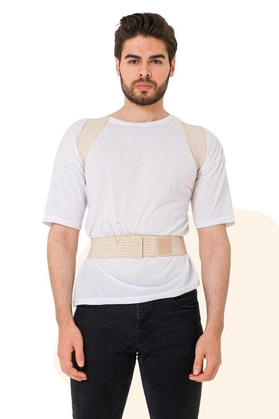 Viselia Upright Posture Corset Double Underwire Cream Fishing Line String Anti-Humpback Waist Back Corset