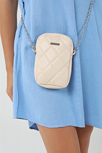 Top All BAG Krem Kadın Omuz Askılı Kapitone Çanta