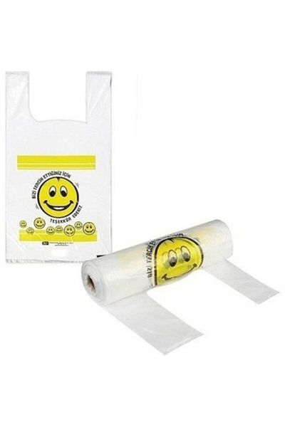 selfex Roll Smiley Face Printed Hırırçır Bag - Large Size - 100 Pieces
