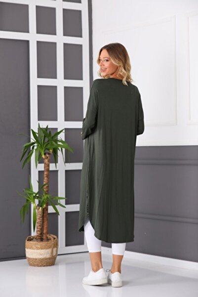 MODAMÜNASİP Τονίκ με όβλαστη χτένισμα από βαμβάκι με οβάλ πλαϊνά μέρη