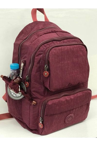 DUOMİNO Fcstore Crinkle Fabric Водоустойчива Раница/Чанта за Лаптоп, Голям Размер, Бордо Червена, Clinkir