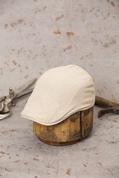ŞapkaIdünyasi Canvas Linen Men's Cap Summer Camel Color With Elastic Back
