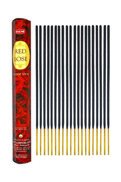 Genel Markalar Kırmızı Gül Kokulu 20 Çubuk Tütsü - Red Rose Incense Sticks