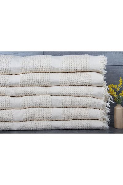 Kayra Export Pique Bedspread Waffle Pattern Sofa Cover 200x220 cm Beach Blanket