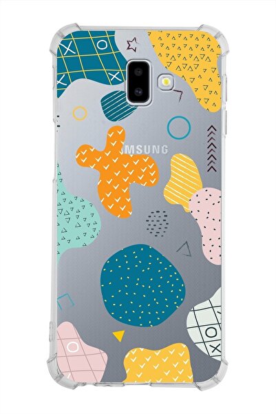 PrintiFy Samsung Galaxy J6 Plus Köşe Korumalı Antişok Kapak Geometrik Şekille...